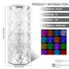 Crystal Diamond Night Light Rechargeable Lamp - Touch Control Color Changing LED