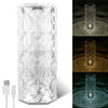 Crystal Diamond Night Light Rechargeable Lamp - Touch Control Color Changing LED
