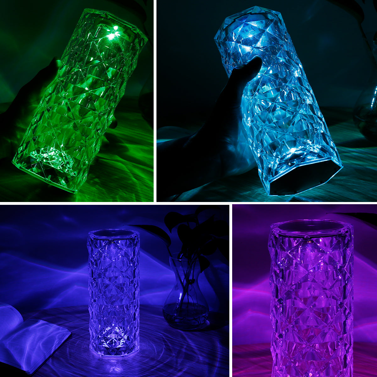 Romantic Night LED Rechargeable Crystal Table Lamp With Diamond Crystal  Projection, Touch Sensor, USB Charging Ideal For Restaurant And Bar  Decoration From Zhenbanqao, $108.27