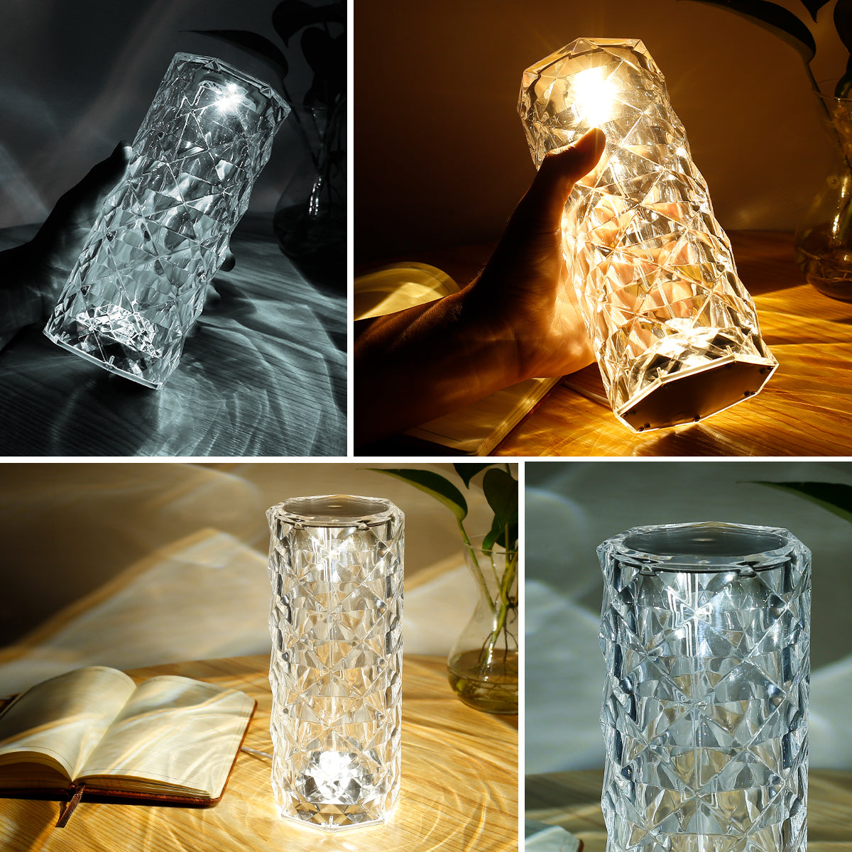 Romantic Night LED Rechargeable Crystal Table Lamp With Diamond Crystal  Projection, Touch Sensor, USB Charging Ideal For Restaurant And Bar  Decoration From Zhenbanqao, $108.27